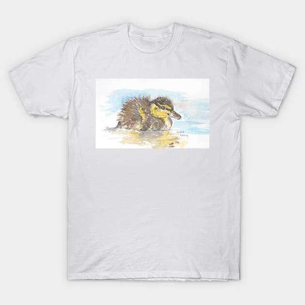 Mallard duckling watercolour T-Shirt by DebTheZeb